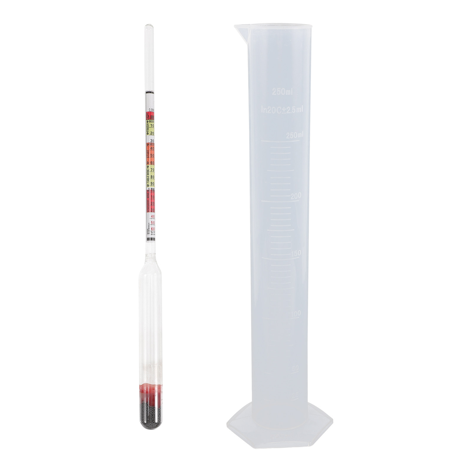 Wine Beer And Mead - 1Set Triple Scale Hydrometer Kit Multi-Functional