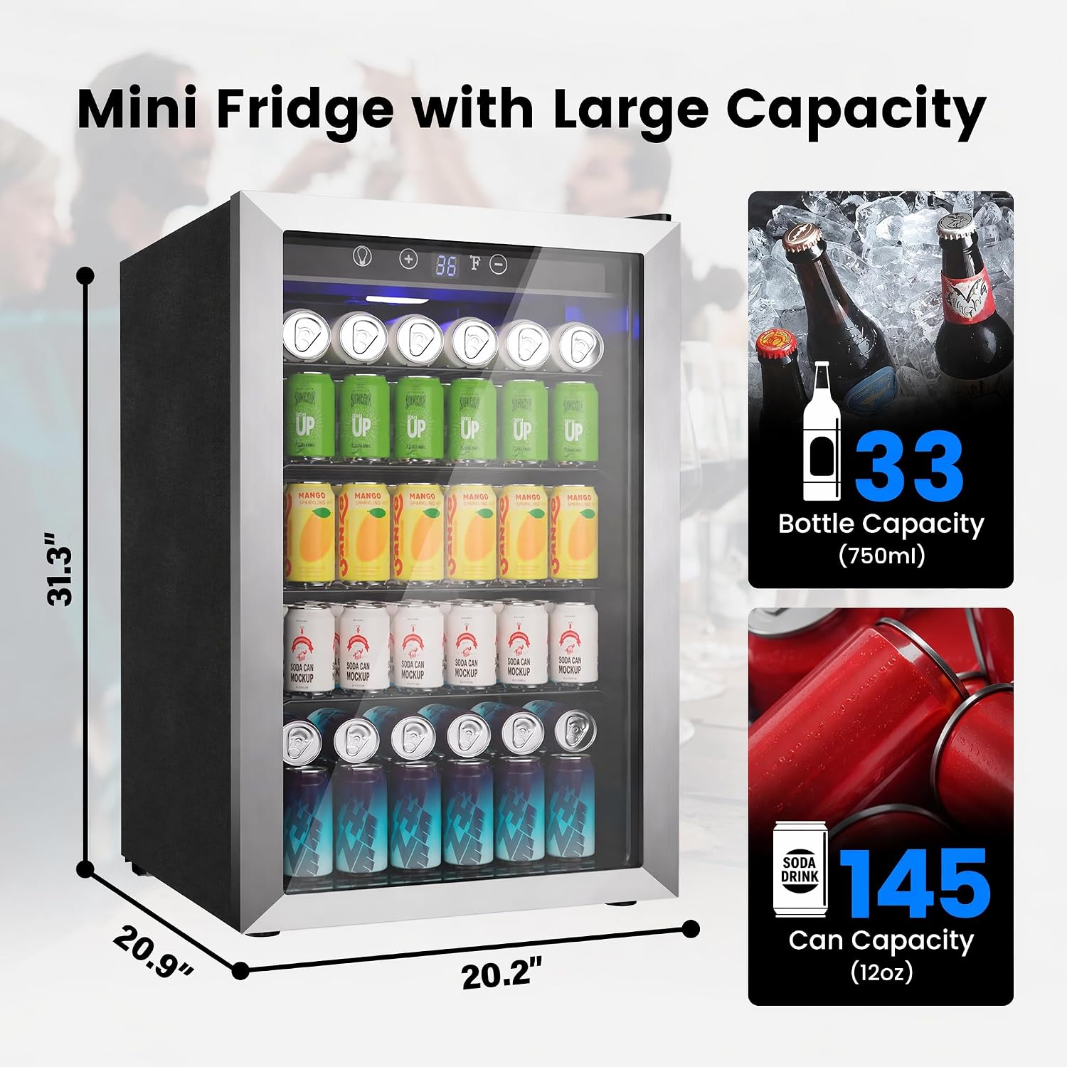 4.5 Cu.Ft Beverage Cooler 145  - Wine Beer Mini Fridge review and price