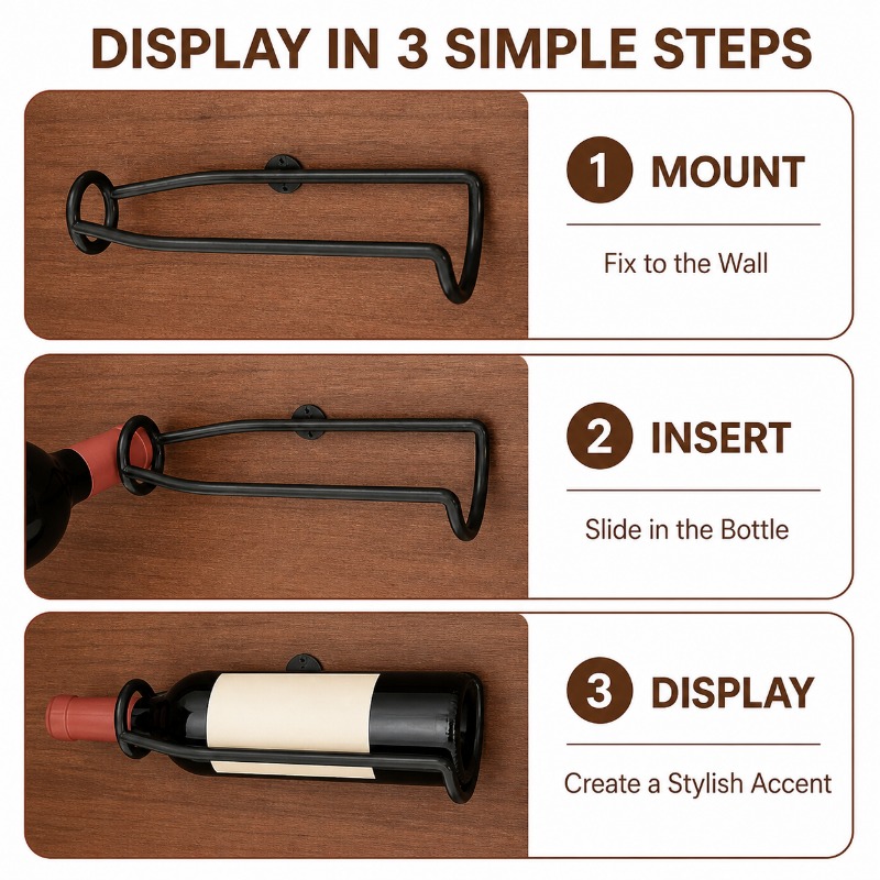 Wall‑Mounted Metal Wine Rack M - Wine Beer Restaurant review and price