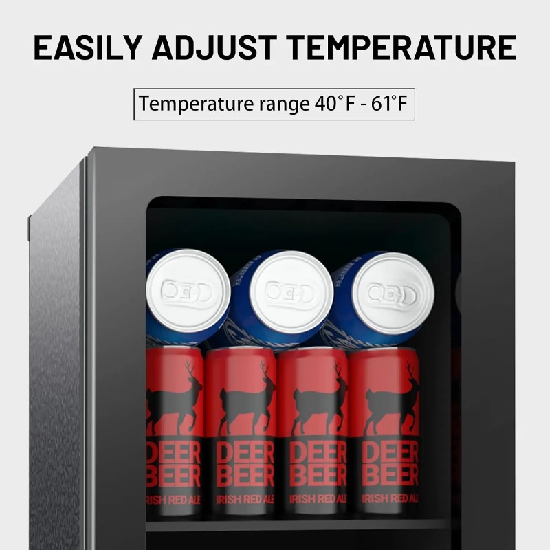 24 Can Mini Fridge with Glass  - Wine Beer Mini Fridge review and price