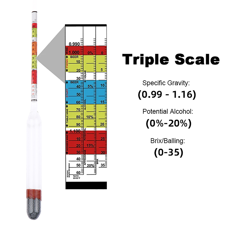 Triple Scale Hydrometer Self B - Wine Beer And Mead review and price