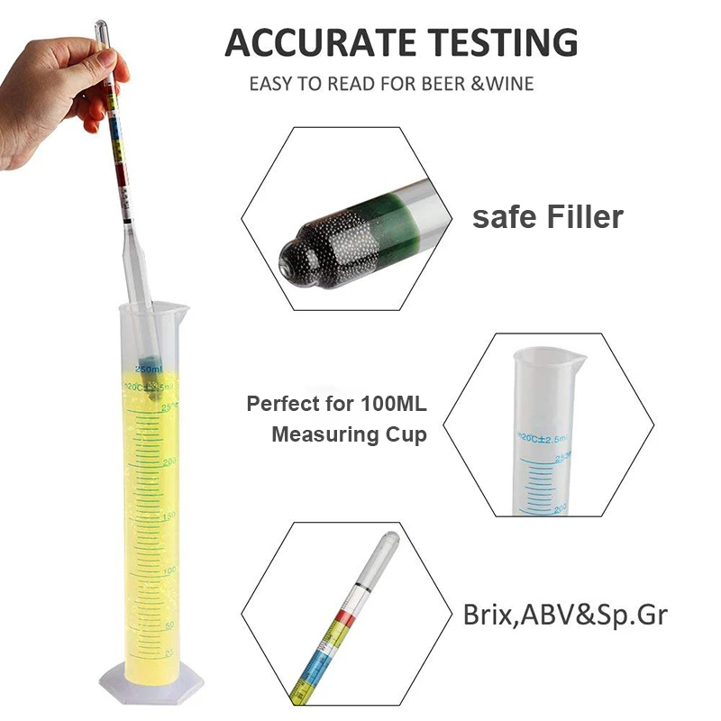 2Pcs/lot Hydrometer Tester,Tri - Wine Beer And Mead review and price