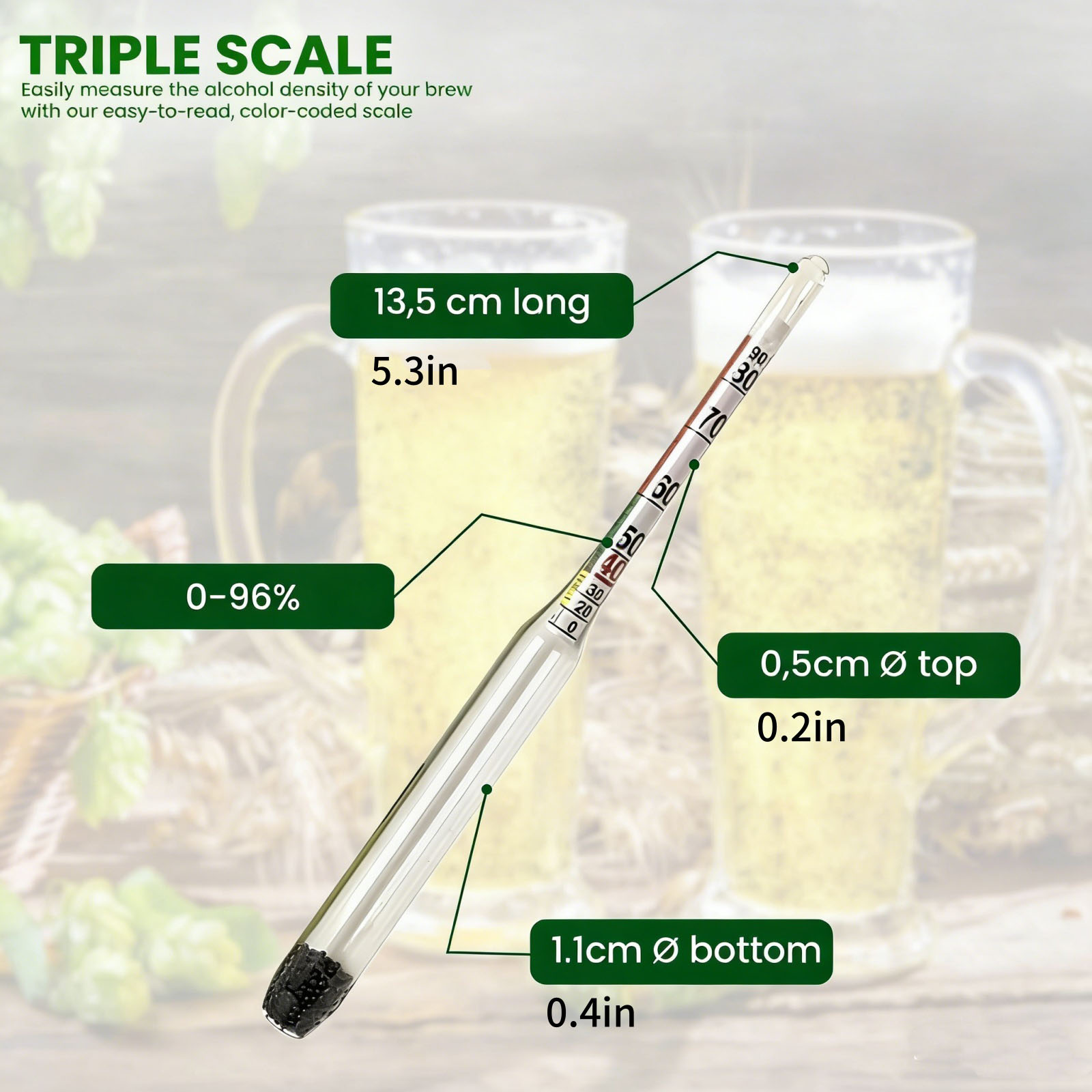 0-96% Glass Alcohol Hydrometer - Wine Beer And Mead review and price