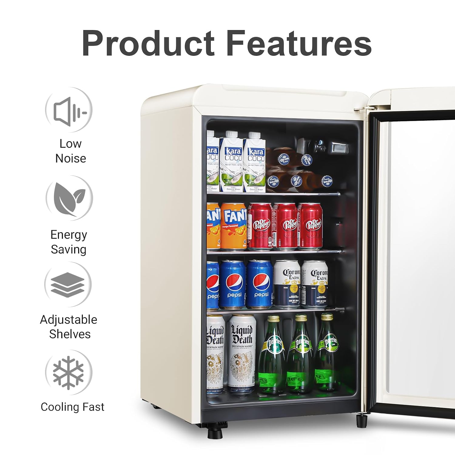 Retro Beverage Refrigerator, 3 - Wine Beer Mini Fridge review and price